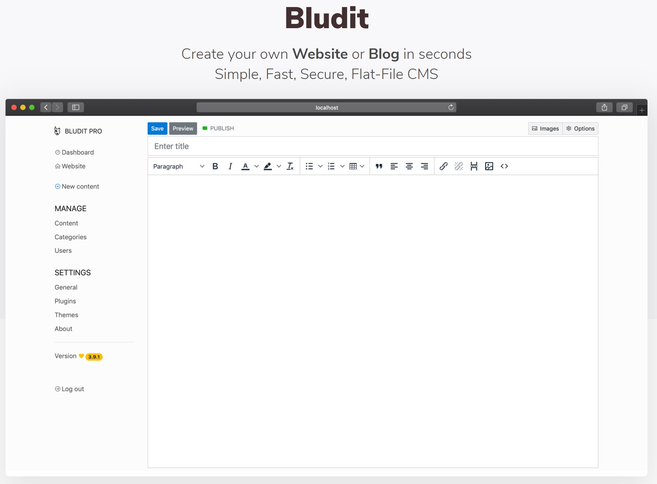 Bludit Blog System ohne Datenbank